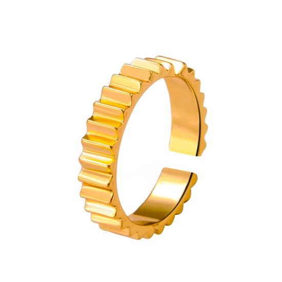 Simplified Wide and Narrow Gear Ring, Unique Geometric Open Finger Ring Design, Couple's Ring