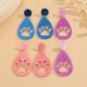 Sparkling Acrylic Drop Earrings - Cute Cat Paw Geometric Hollow Dangle Earrings