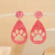 Sparkling Acrylic Drop Earrings - Cute Cat Paw Geometric Hollow Dangle Earrings