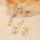 Starry Cat Ear Stud Tassel No Piercing Cartilage Cuff Earring Set