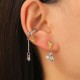 Starry Cat Ear Stud Tassel No Piercing Cartilage Cuff Earring Set