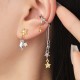 Starry Cat Ear Stud Tassel No Piercing Cartilage Cuff Earring Set