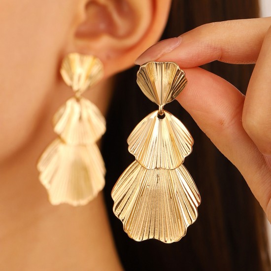 Statement Alloy Flower Petal Dangle Earrings Perfect for Parties and Nights Out Eye Catching