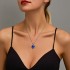 Titanic Crystal Gem Heart Necklace, Classic Ocean Heart Elegant Pendant