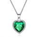 Titanic Crystal Gem Heart Necklace, Classic Ocean Heart Elegant Pendant