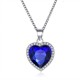 Titanic Crystal Gem Heart Necklace, Classic Ocean Heart Elegant Pendant