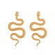 Vintage Bold 3D Snake Earrings Punk Style Engraved Alloy Snake Stud Earrings