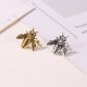 Vintage Gold Bee Cartilage Earrings - Stylish U-Shaped Insect Clip-On Design