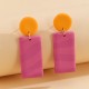 Vintage Minimalist Geometric Handmade Polymer Clay Dangle Earrings