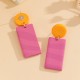 Vintage Minimalist Geometric Handmade Polymer Clay Dangle Earrings