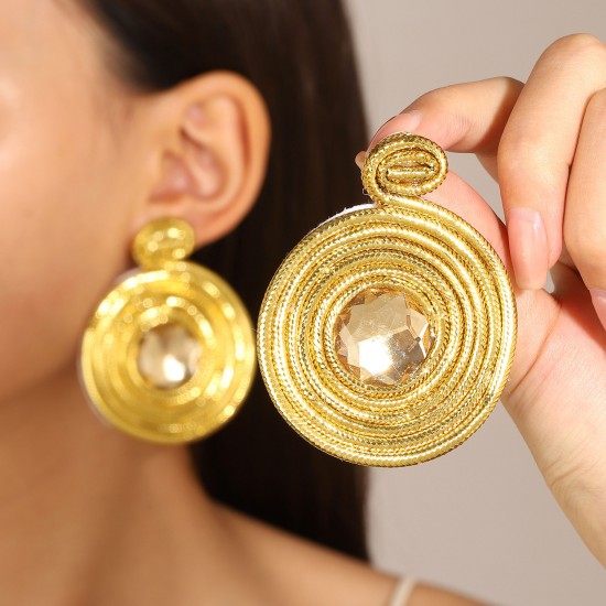 Wrinkled Geometric Polished Earrings - Luxury Minimalist Studs Dangle Earrings