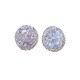 Zirconia-Paved Sparkling Round Stud Earrings - Titanium Steel Copper Plated Silver High-End Ear Cuff Piercing Jewelry